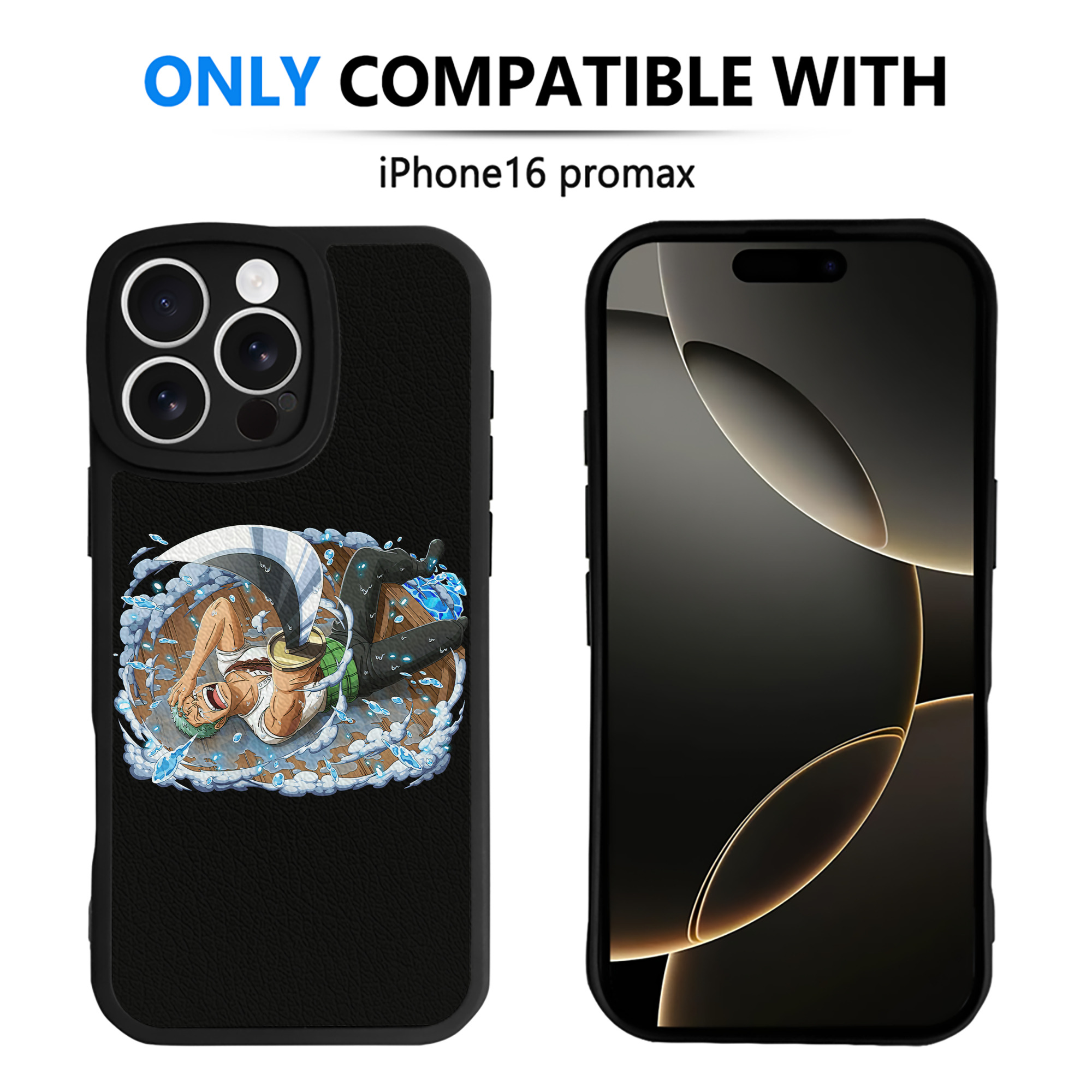 （画像用） ワンピース ロロノア・ゾロ ONE PIECE Roronoa Zoro 【iPhone 16シリーズ対応】シリコンスマホケース（レザー調） 材質：シリコン
